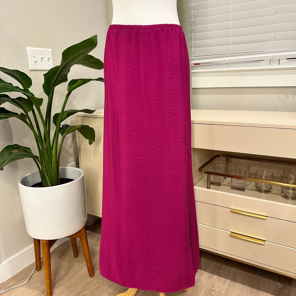 Anthropologie Self Contrast Women’s Magenta Maxi Skirt - Elastic Waist